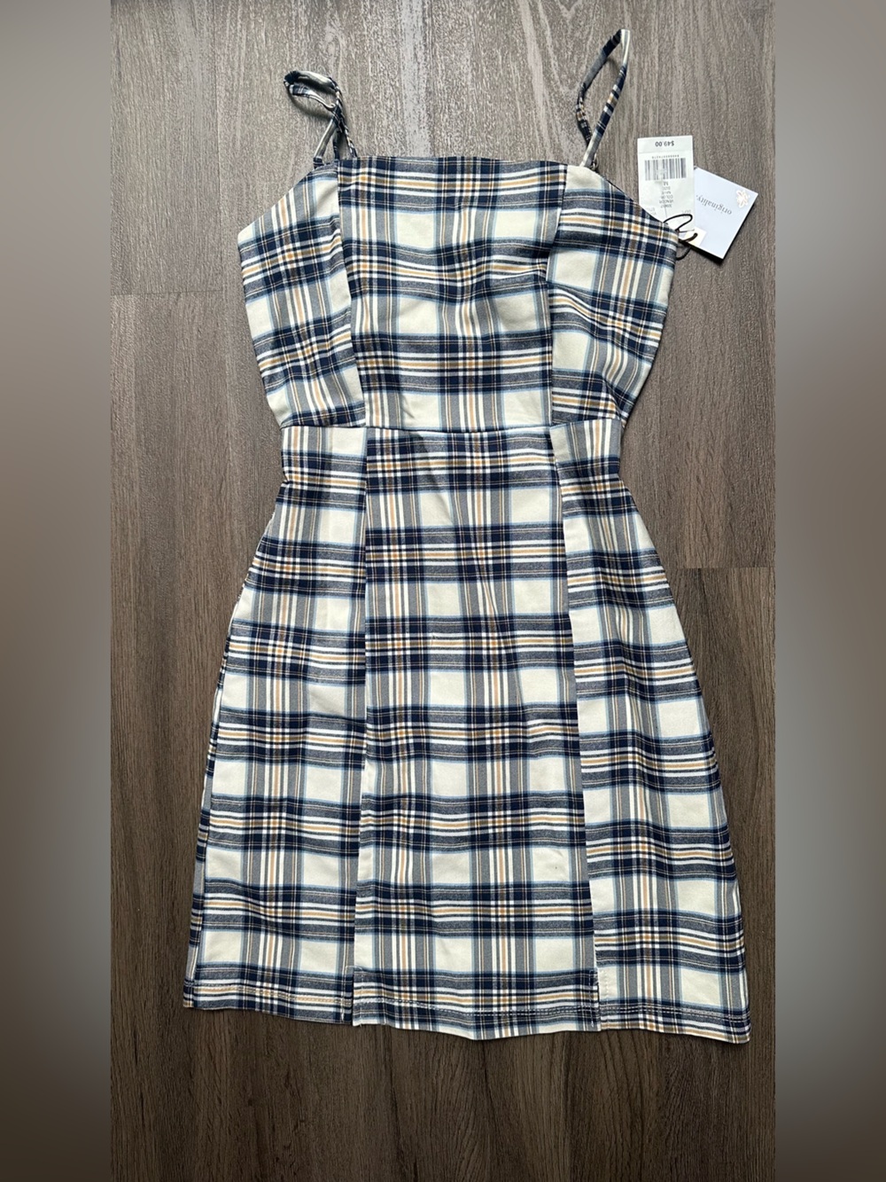 Originality Y2K-style Plaid Mini Dress Sz Medium Adjustable Straps Zip Back NWT